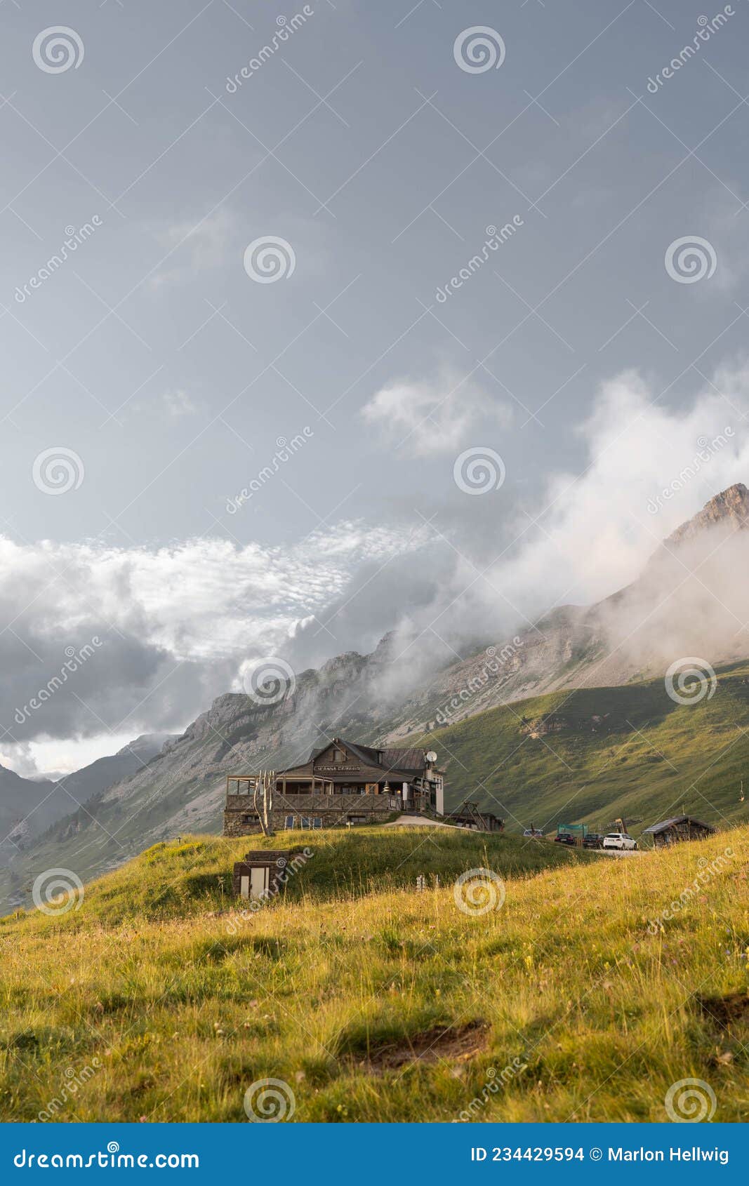 refuge at the rollo pass in the dolomites