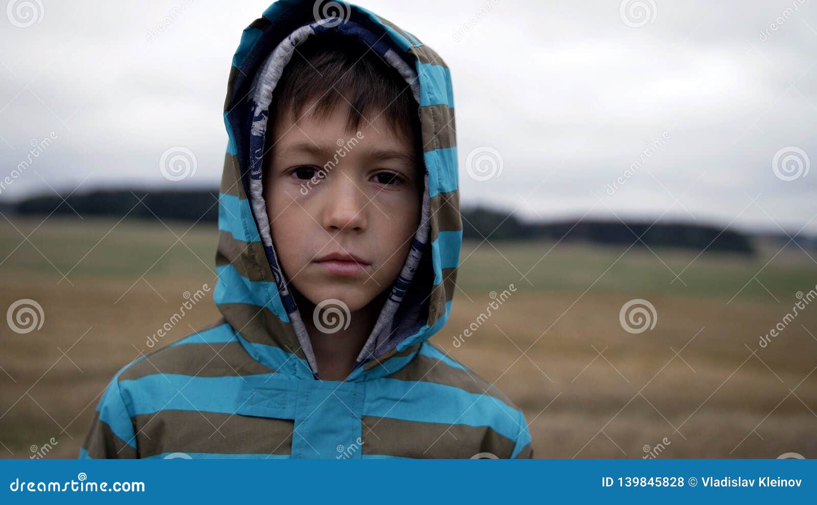 Refugee Boy Looks Compassionately at the Camera, Homeless Boy, Pain on ...