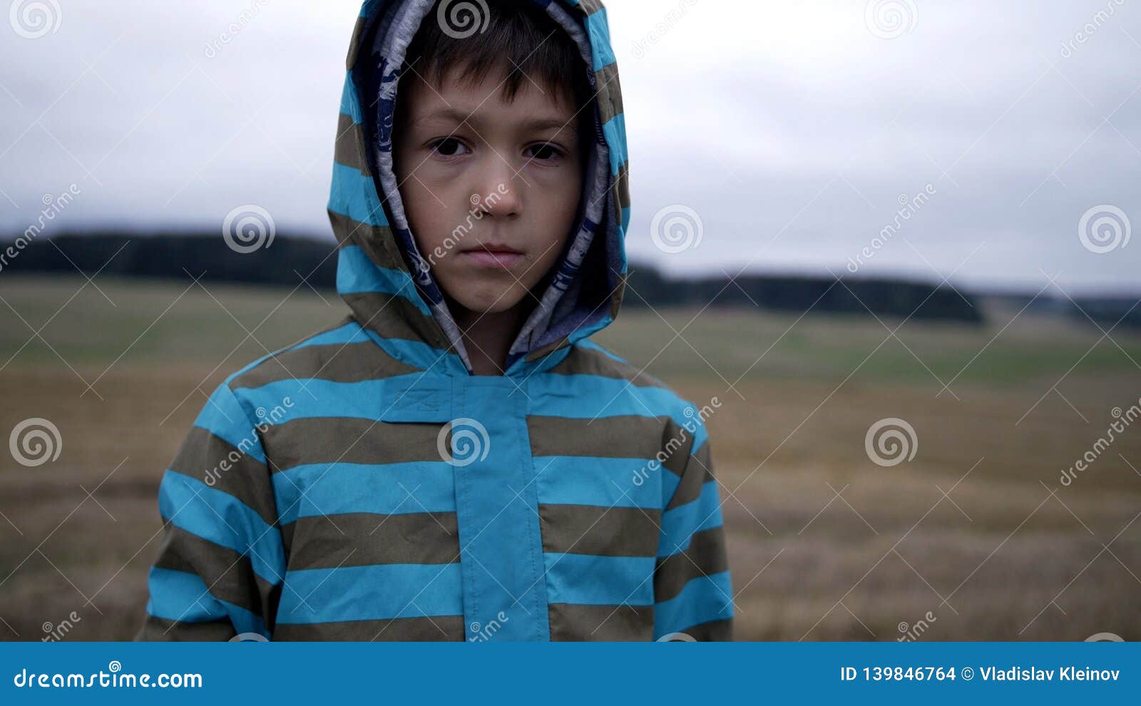 Refugee Boy Looks Compassionately at the Camera, Homeless Boy, Pain on ...