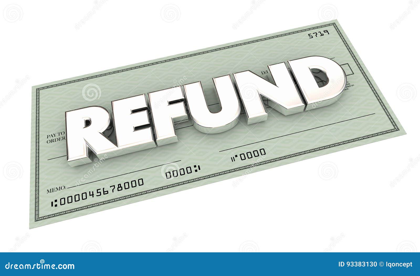 refund check rebate money back payment