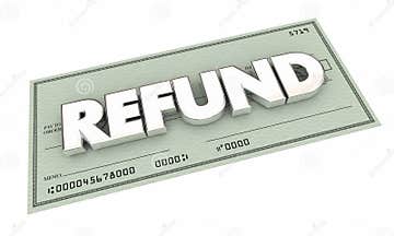 Refund Check Rebate Money Back Payment Stock Illustration 