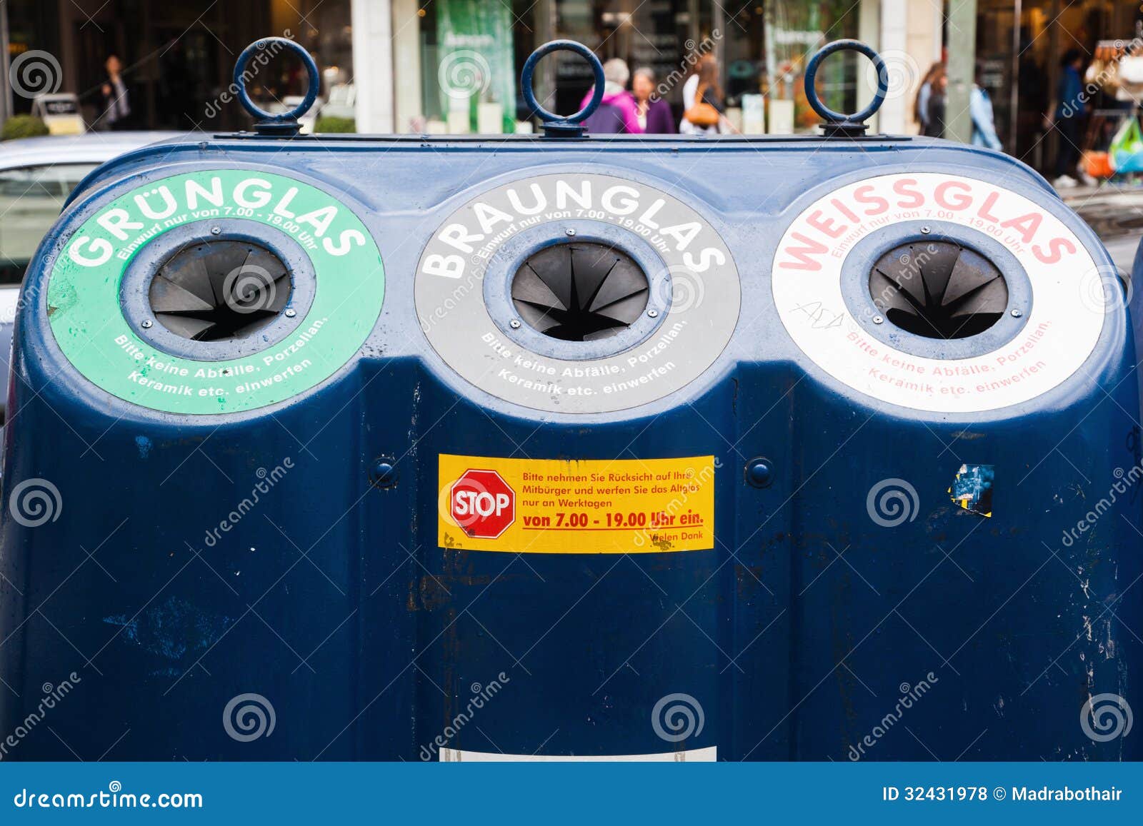 Refuse Container for Different Glasses Stock Photo Image of