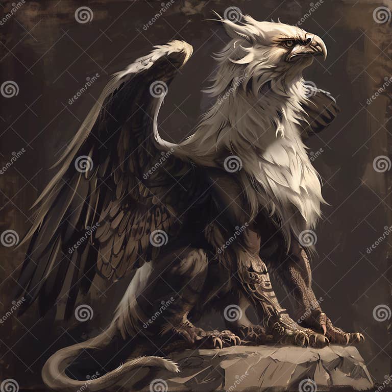Regal Griffin Guardian of Myth Stock Illustration Illustration of