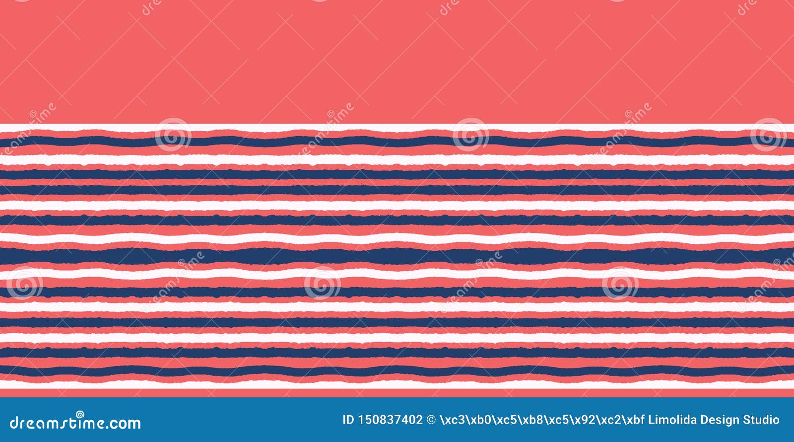 Regatta-Streifen aus dem Roten Ozean, nahtlos Vektorstreifen Handgezogener Banner Aqua nautische Textilien, maritime. Rotes blaues Ozean Streifen nahtlose Vektorgrenzmuster Handgezogener Banner Aqua nautische Textilien, maritimes Dekor Sommerjacht-Modetribüne Strandwaschbecken