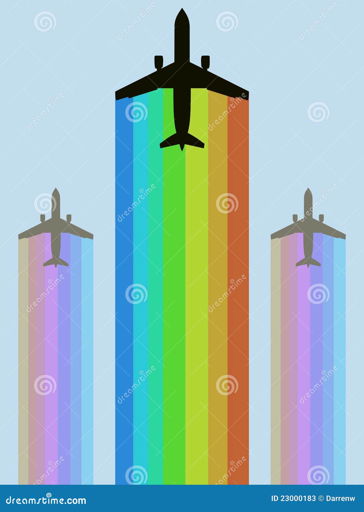 Regenbogen-Flugzeug stock abbildung. Illustration von transport - 23000183