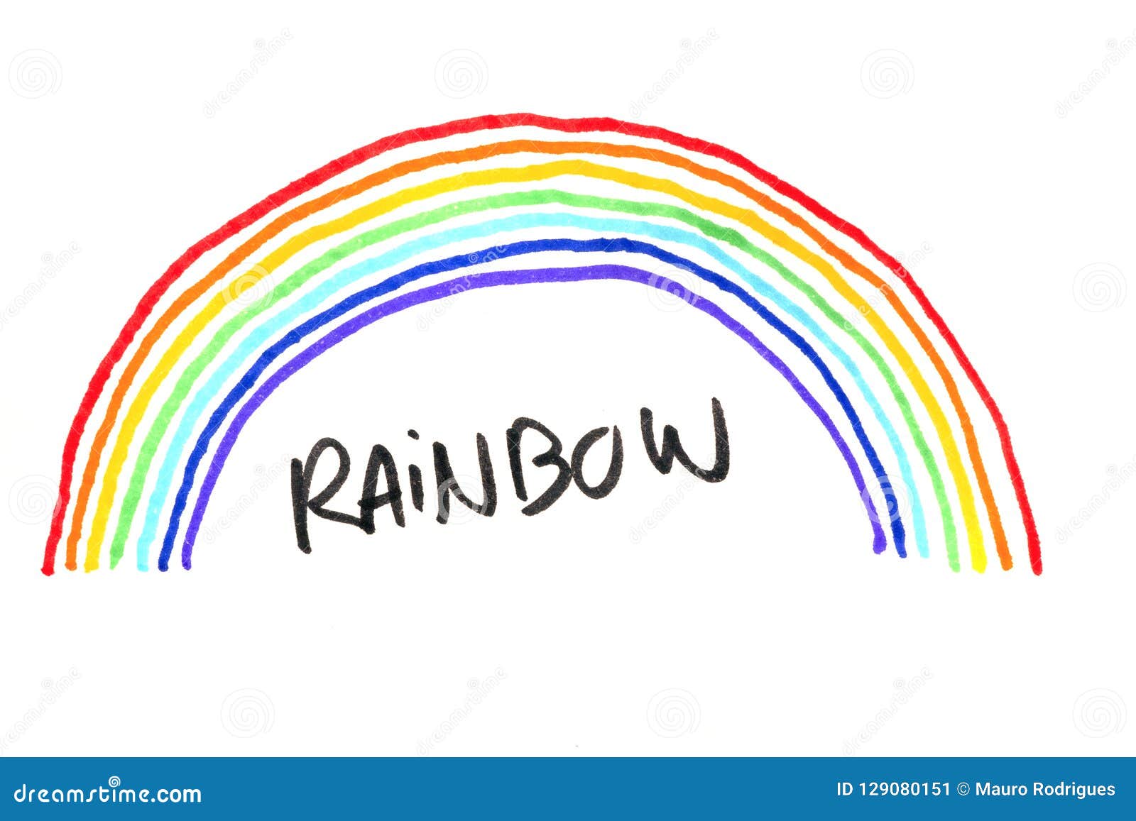 Regenbogen Gezeichnet Mit Filzstift Stockbild Bild Von Symbol Hintergrund 129080151