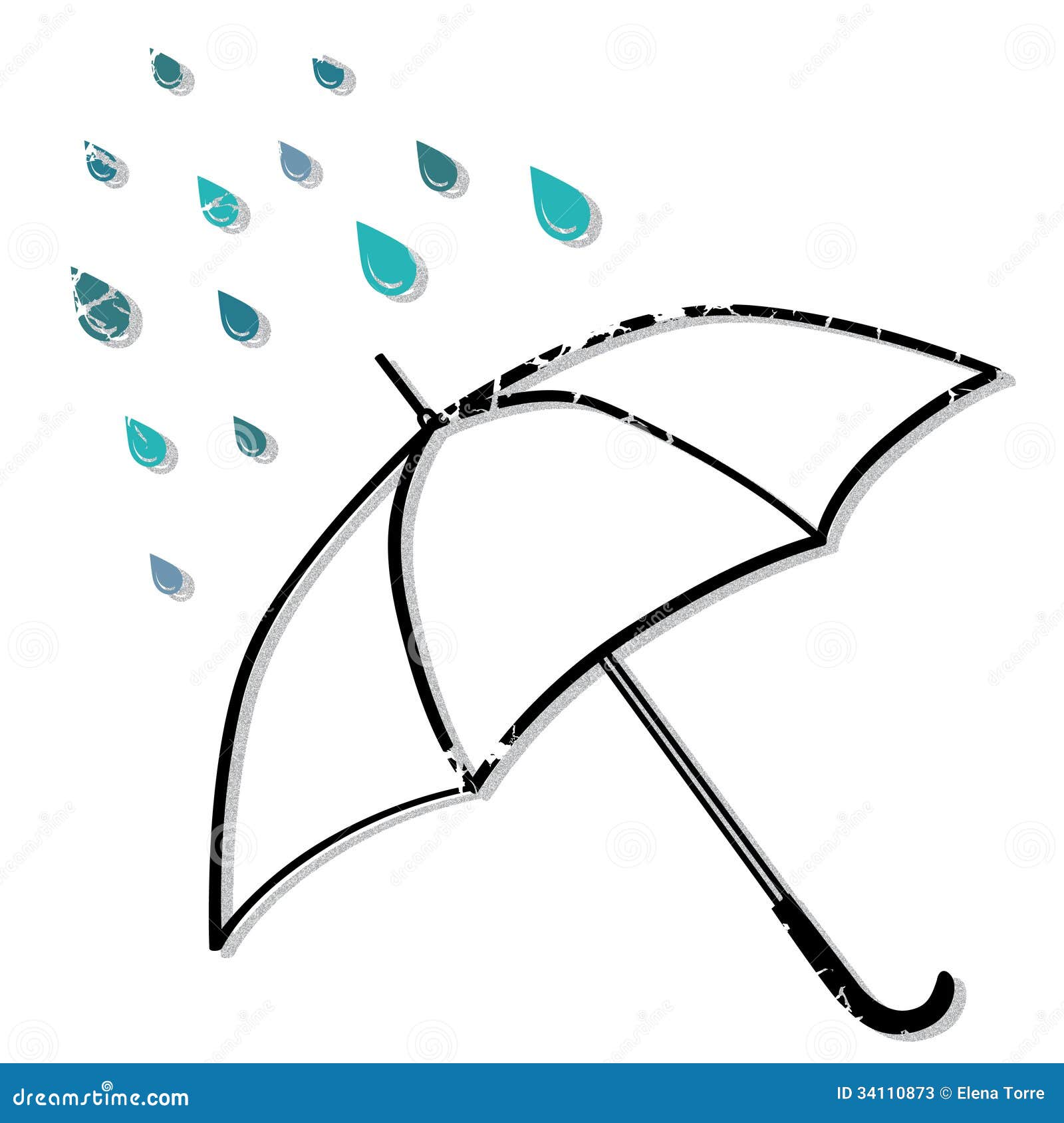 Regenschirm Im Regen Vektor Abbildung Illustration Von Regen
