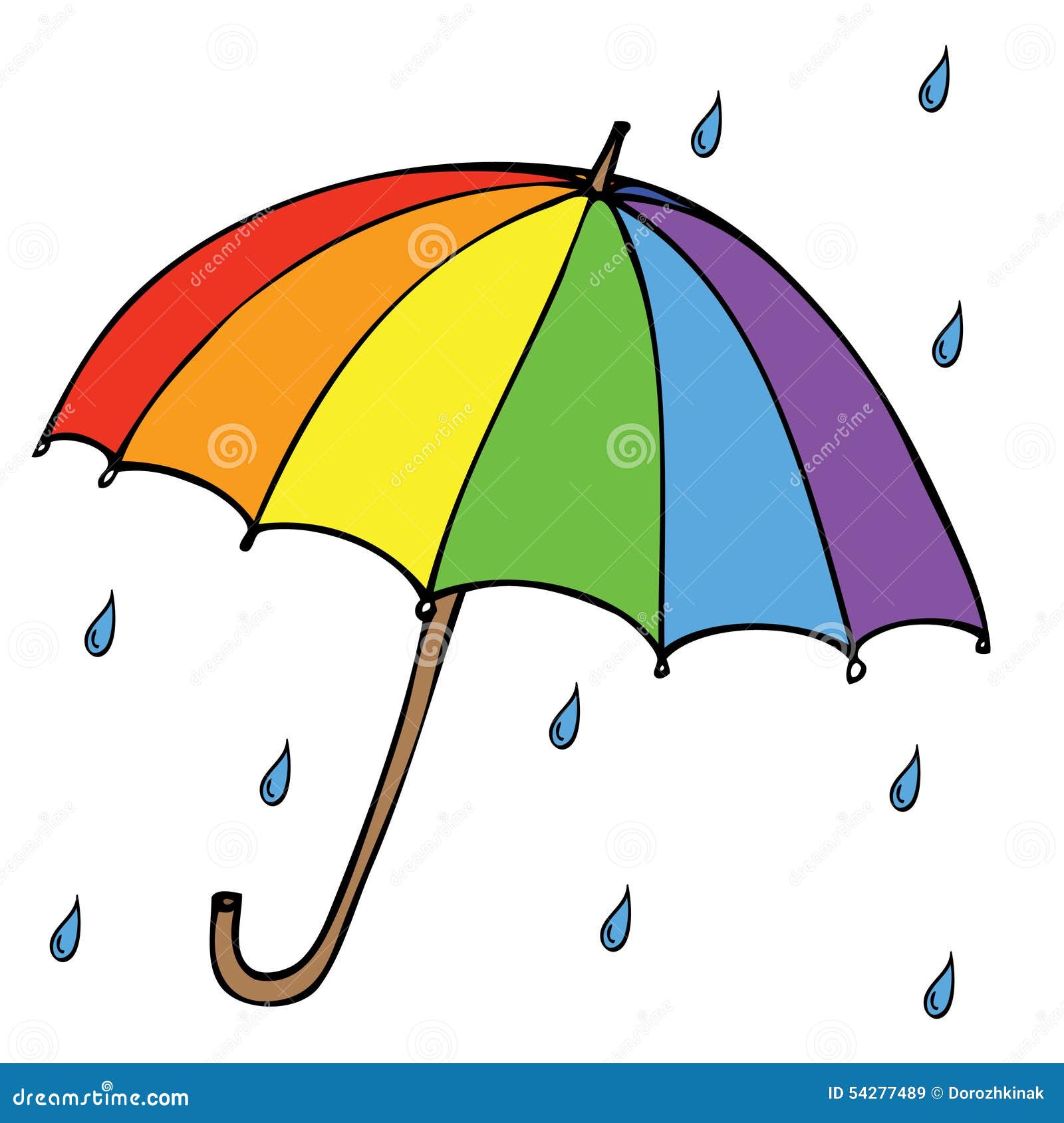 Regenschirm mit Regen  vektor abbildung Illustration von 
