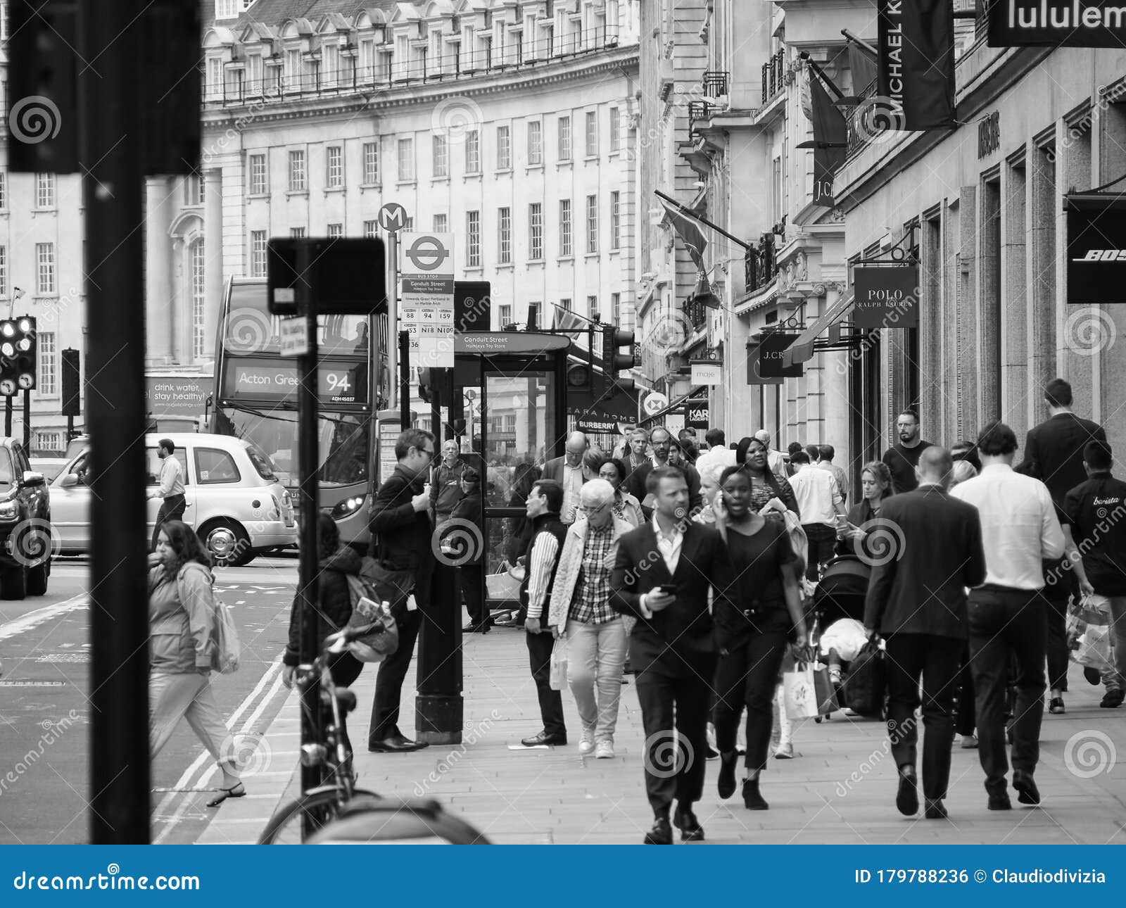 Regent Street in London, Black and White Editorial Photo - Image of ...