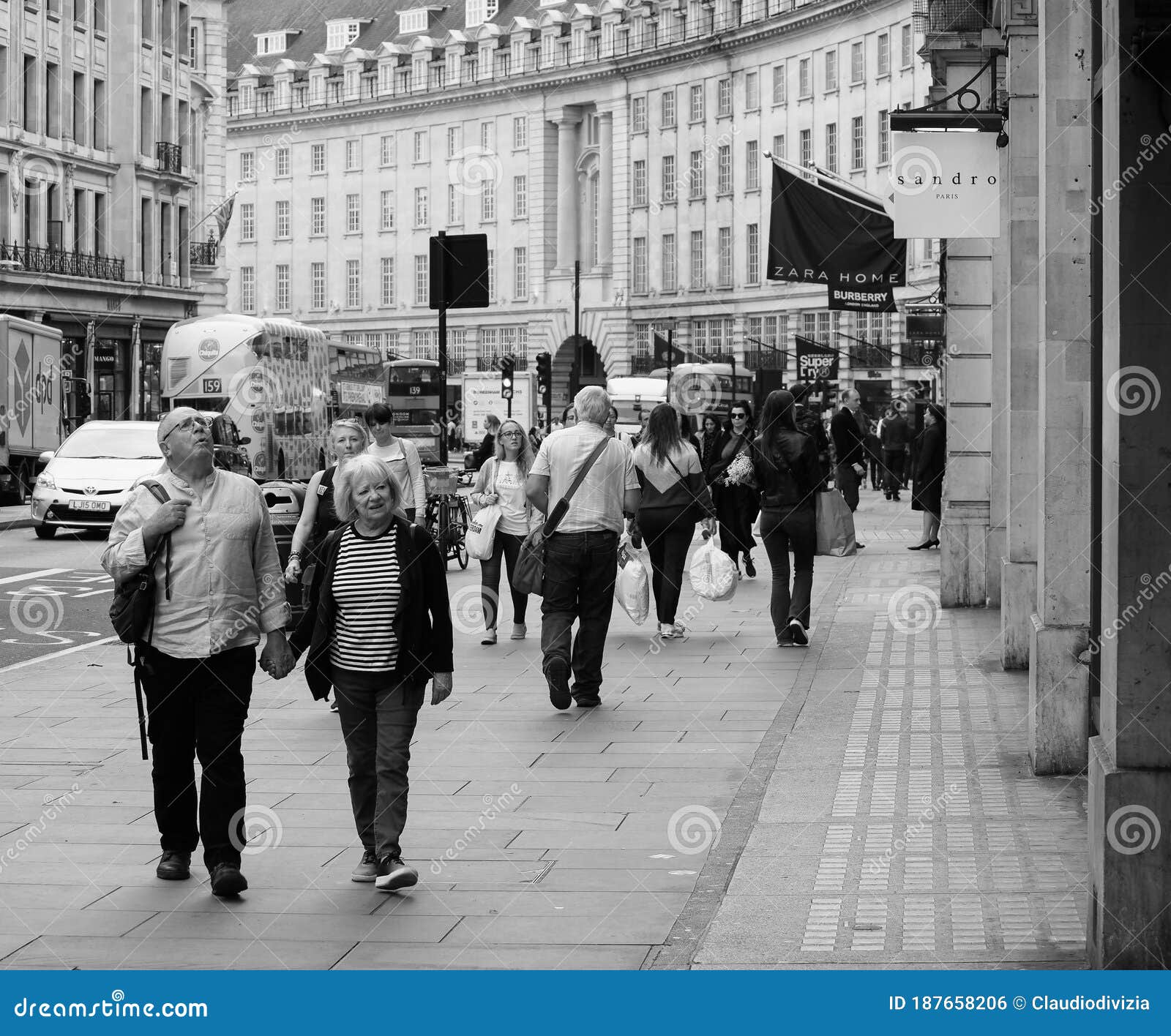 Regent Street in London, Black and White Editorial Photo - Image of ...