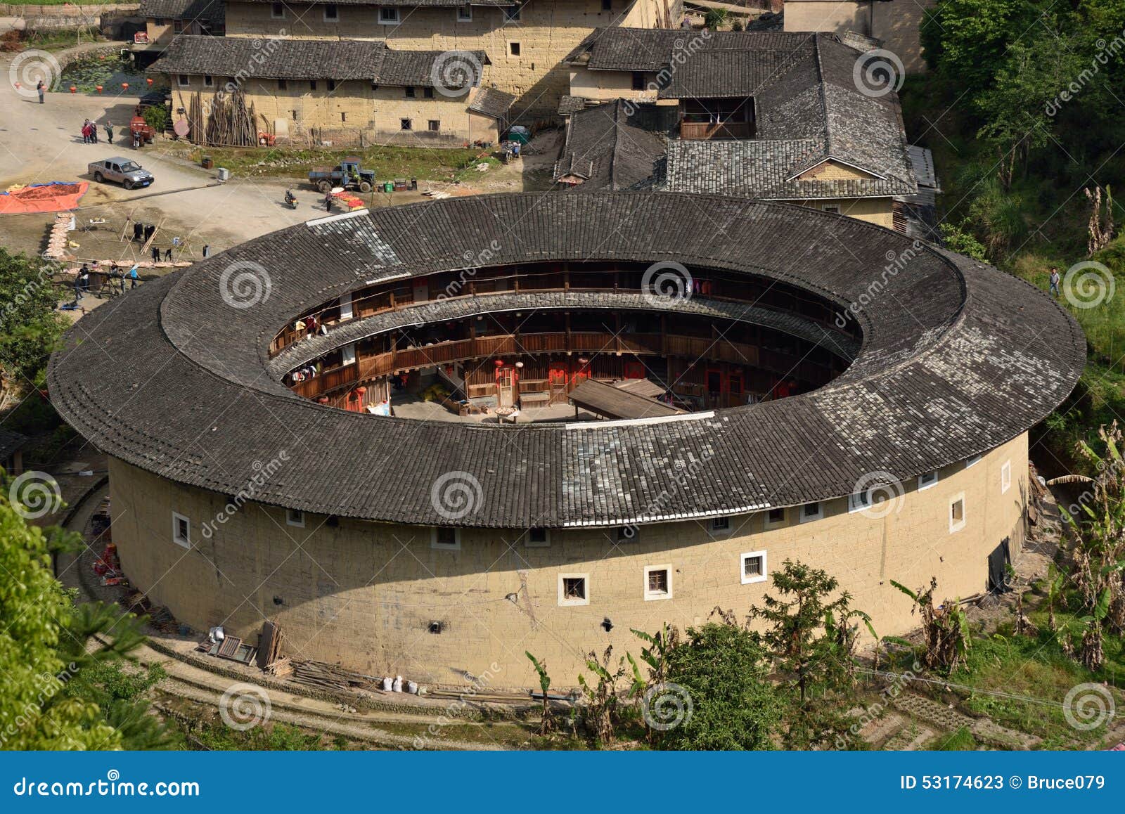 Regione di NaJing di tulou del Fujian in Cina. Centinaia di storia di anni del tulou della Cina fujian NaJing