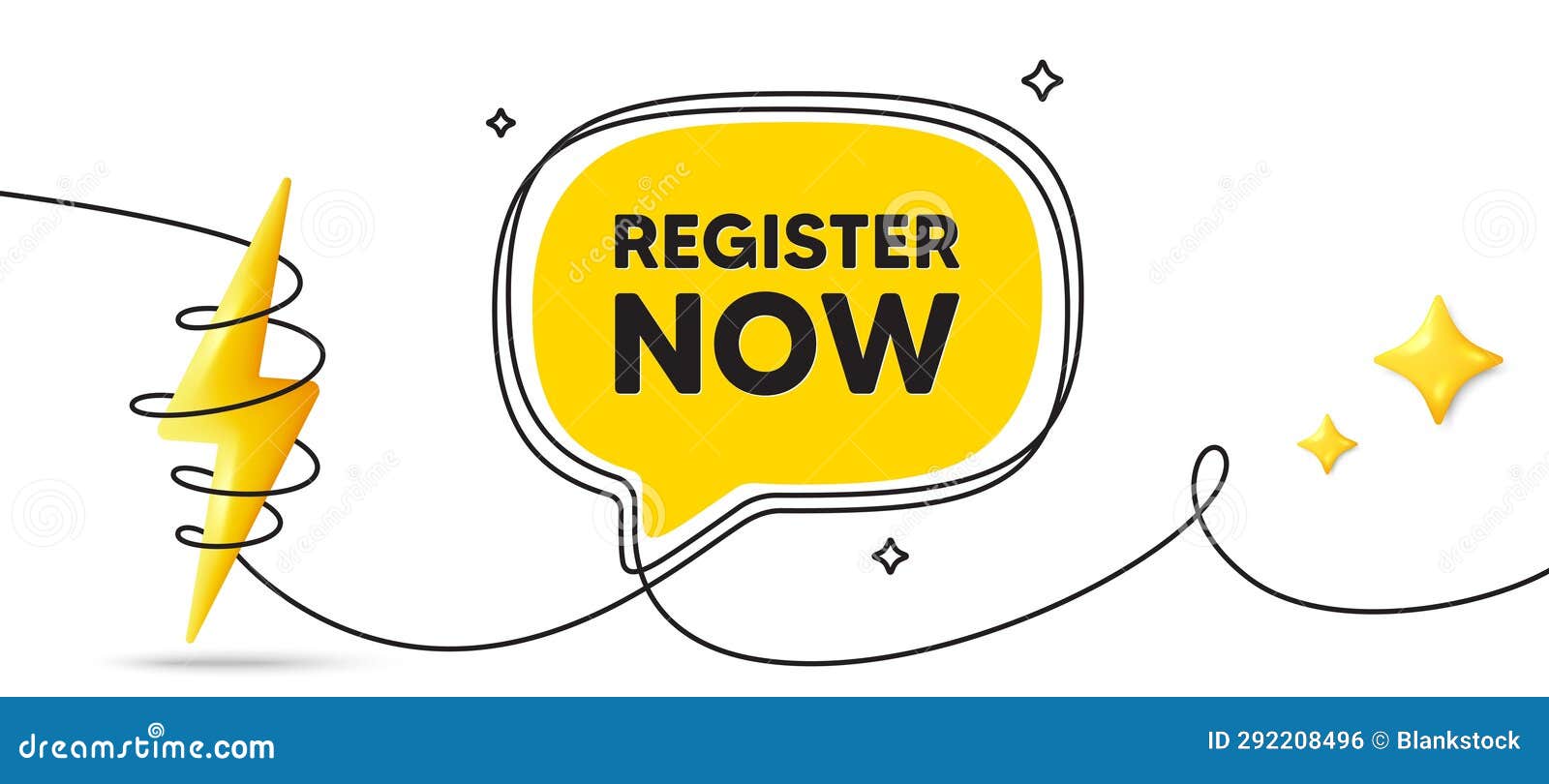 Register Now Tag. Free Registration Offer. Continuous Line Art Banner