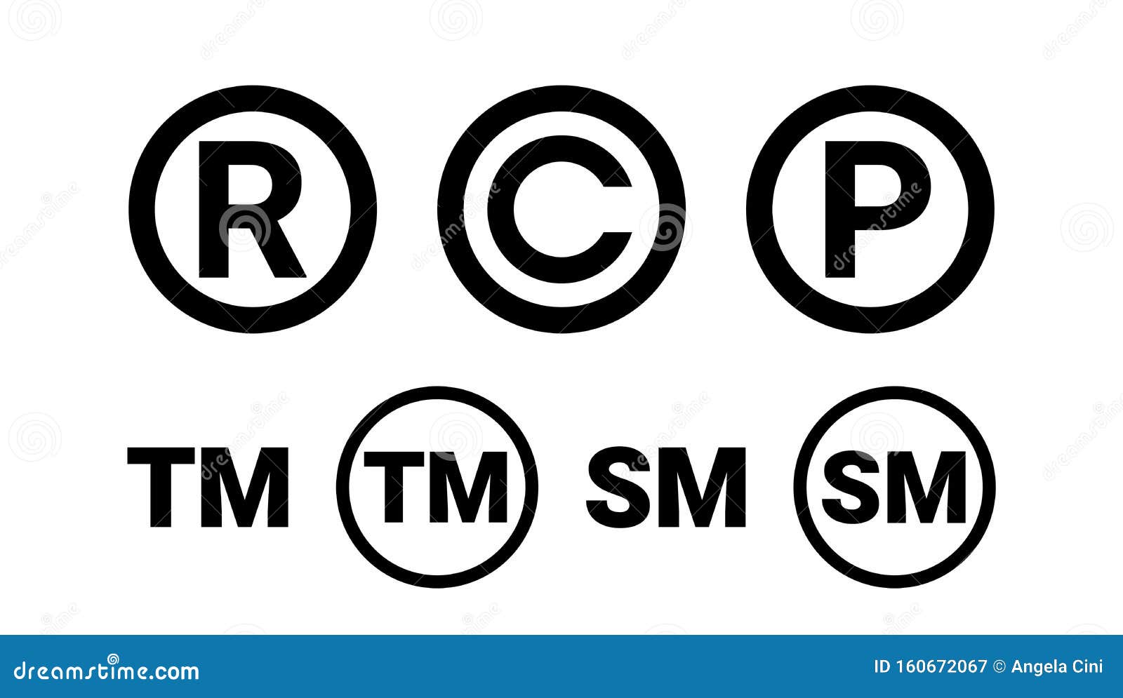 registered trademark copyright patent and service mark icon set