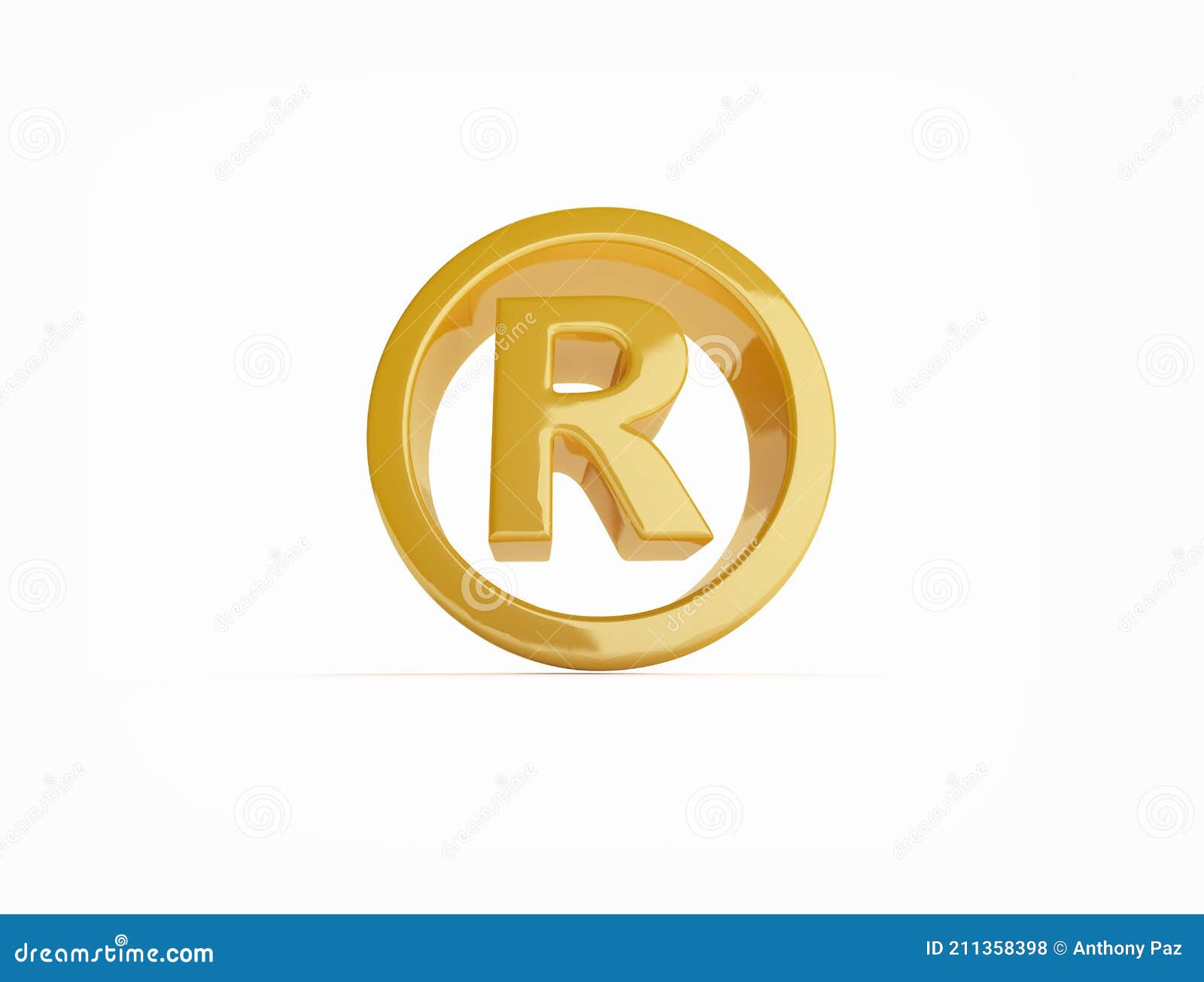3d Golden Registered Symbol Stock Photo 9885324