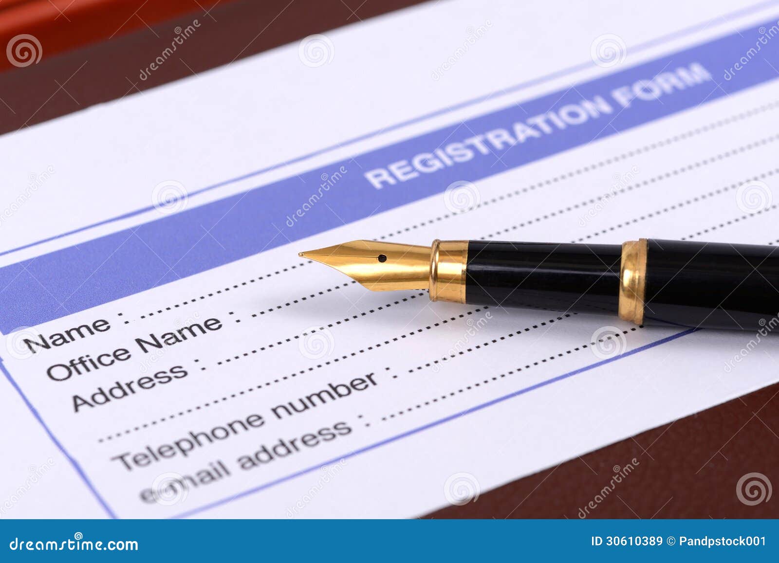 Registration card stock image. Image of detail, card 30610389