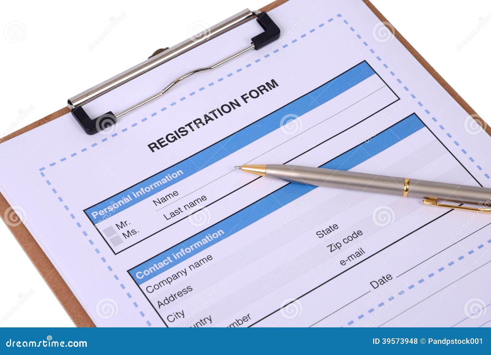 Registration form. stock photo. Image of registration - 39573948