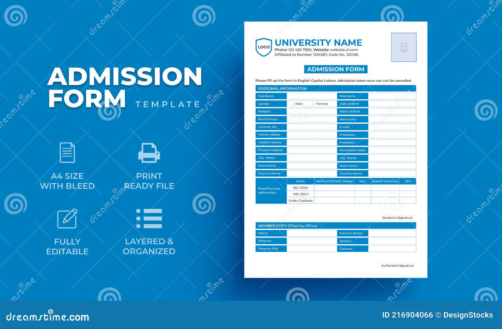 Registration Form Editable Education Admission Form Template Stock registration-form-editable-education-admission-form-template-stock
