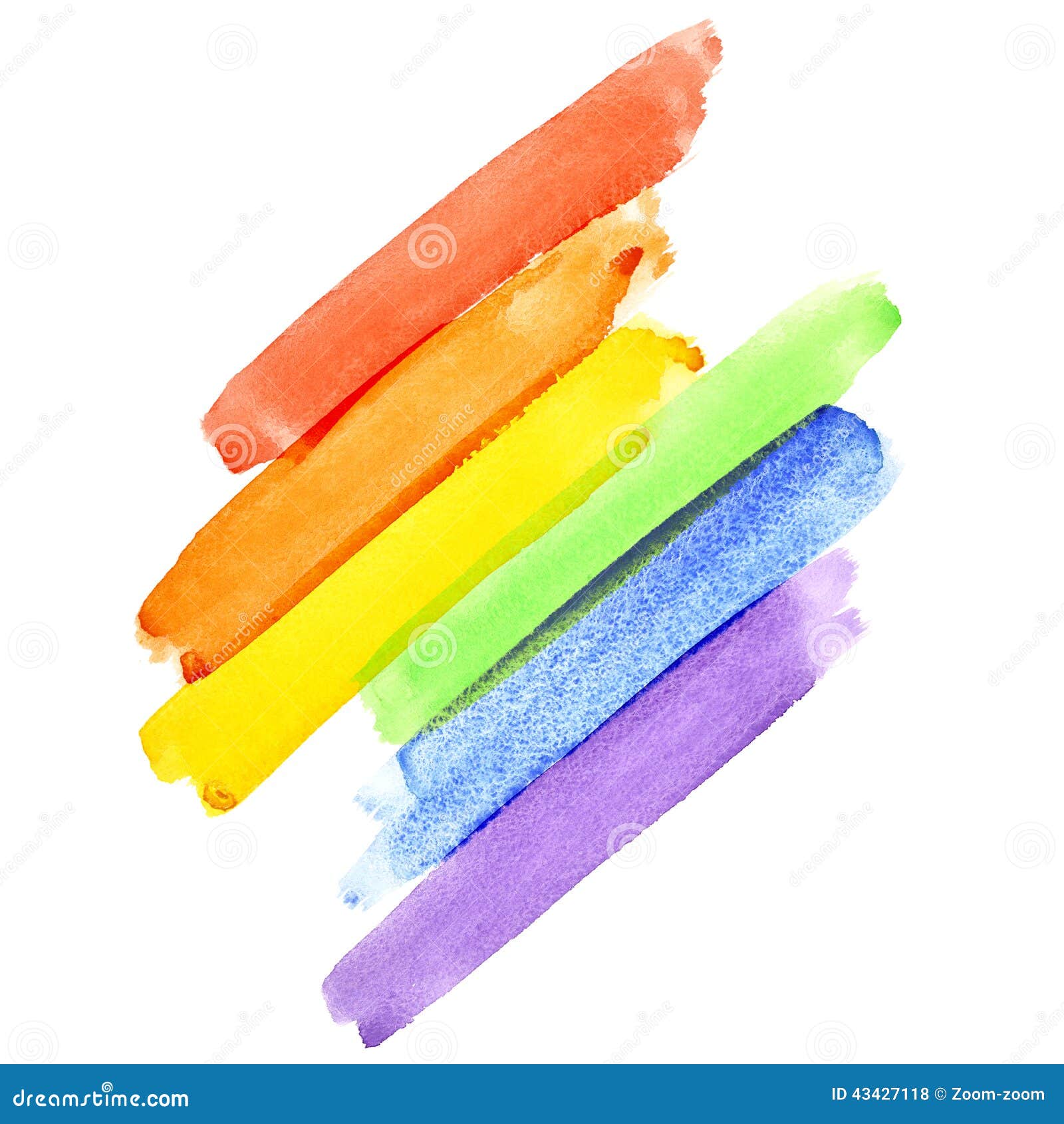 Målade slaglängder för regnbågevattenfärgborste (bögen Pride Flag)