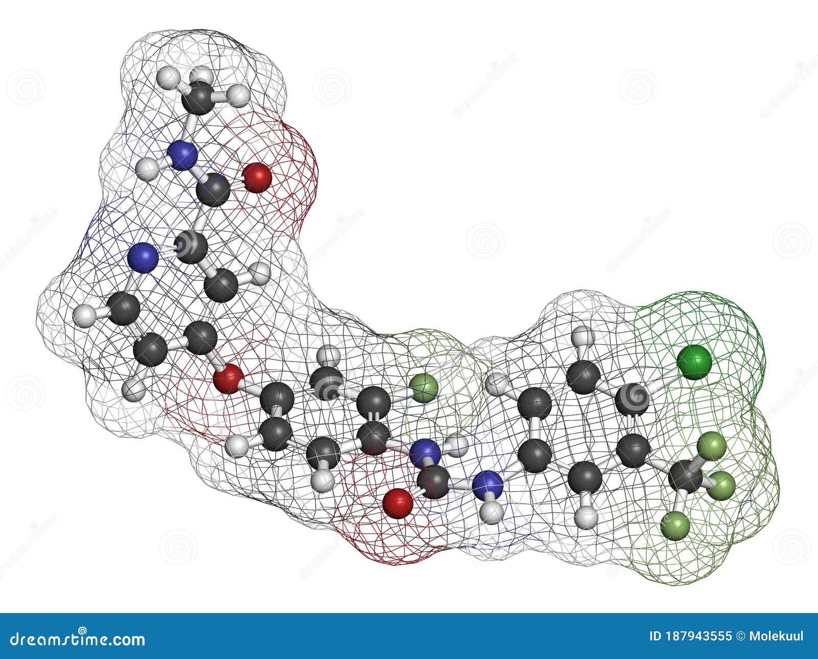 regorafenib cancer drug molecule.