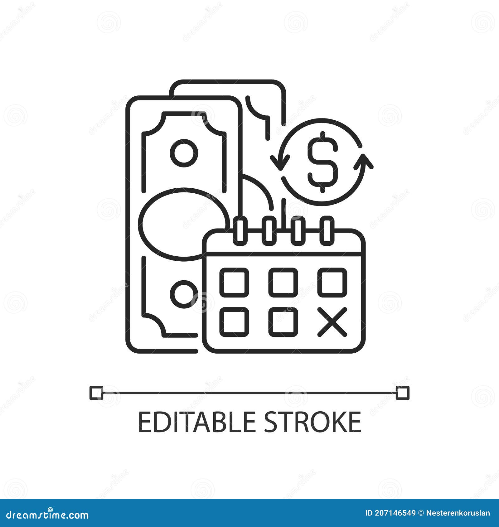 regular payments linear icon