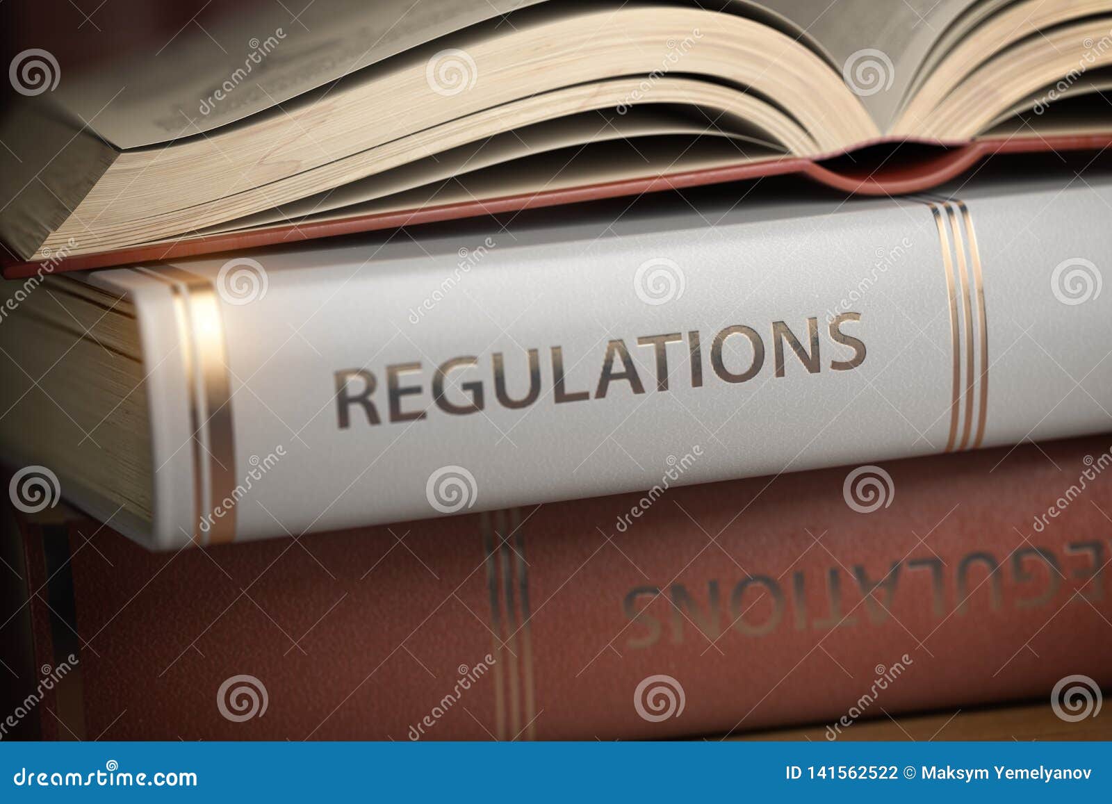 Regulations Book. Law, Rules and Regulations Concept Stock Illustration
