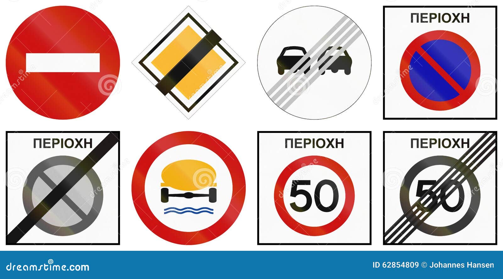 Regulatory Road Signs in Greece Stock Illustration Illustration of
