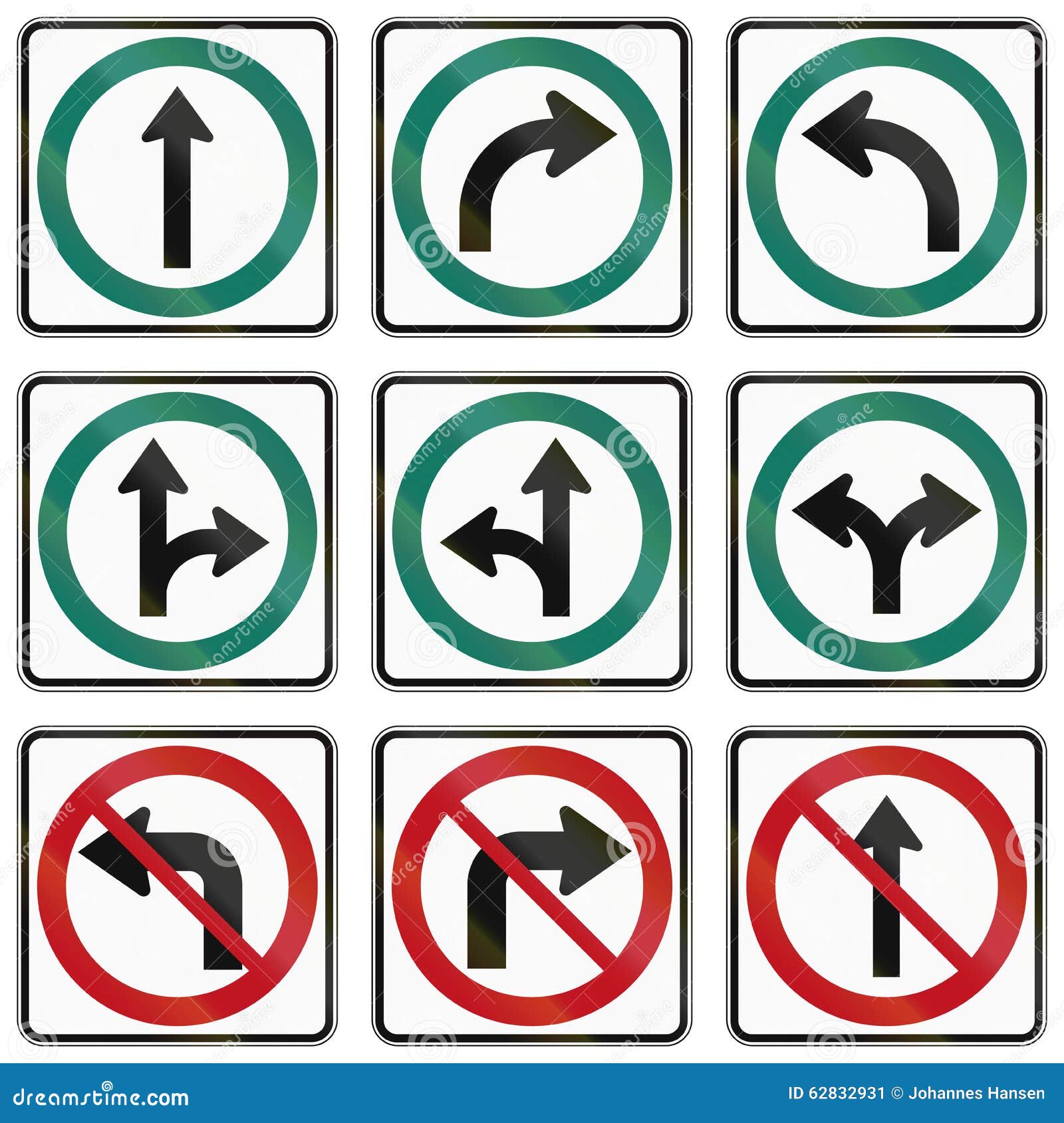 Regulatory Road Signs in Quebec Canada Stock Illustration