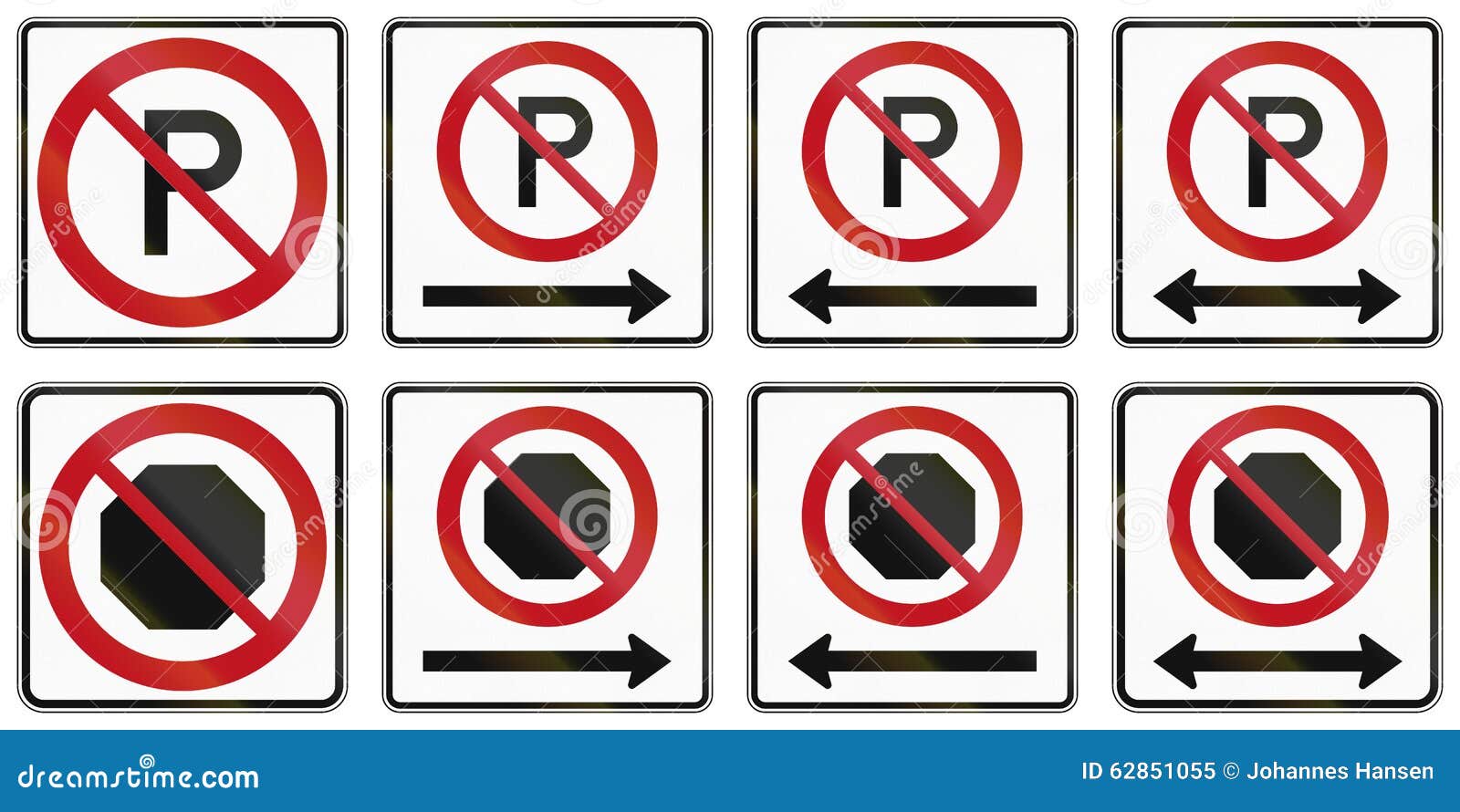 Regulatory Road Signs in Quebec Canada Stock Illustration