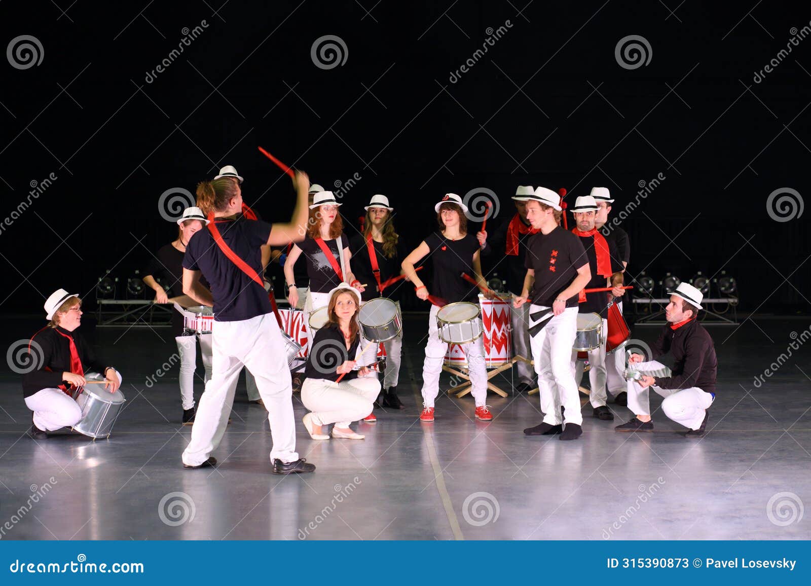 rehearsal of the musical group under the