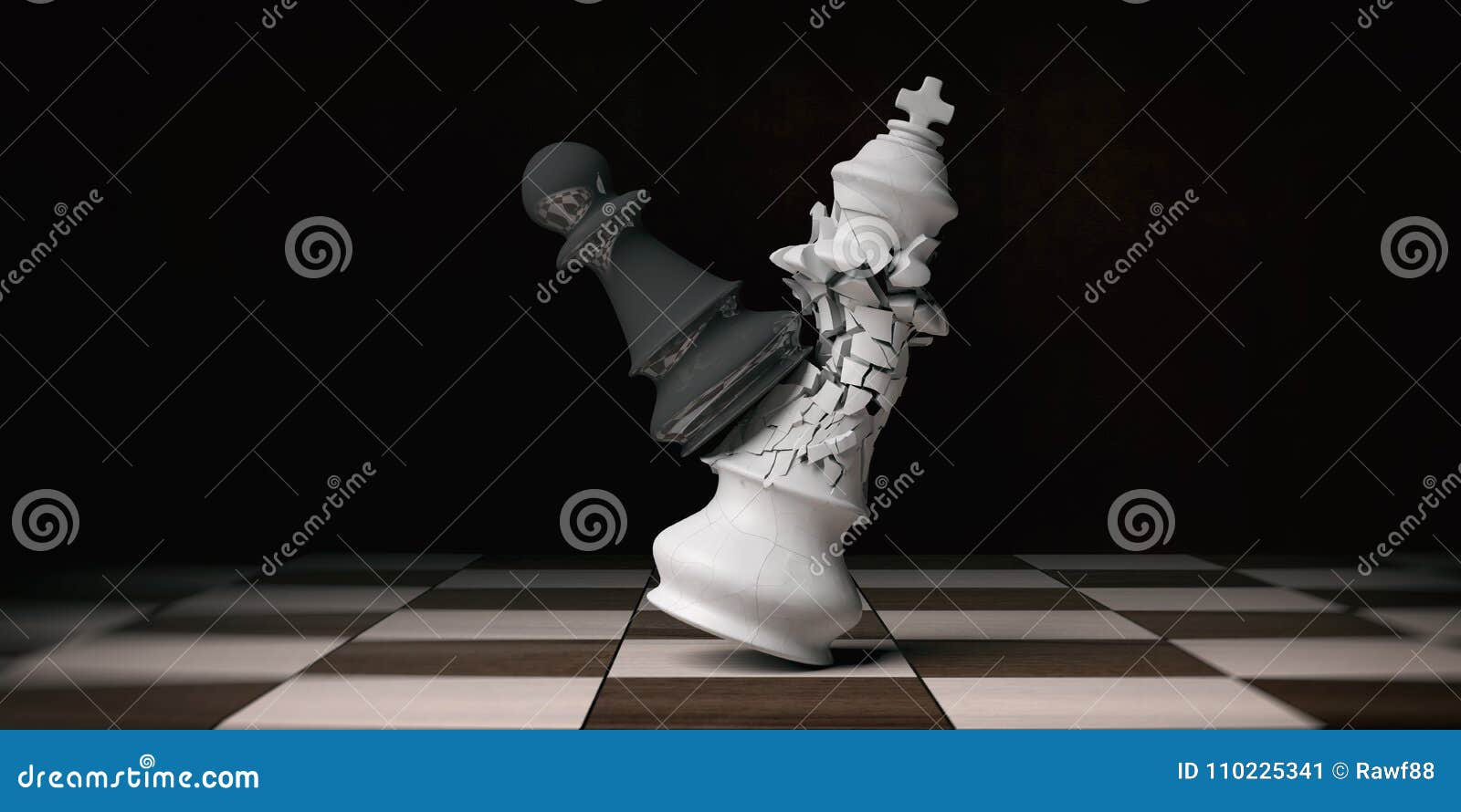 Xadrez de jogo é vitória peça de xadrez branca rei sobre rei preto