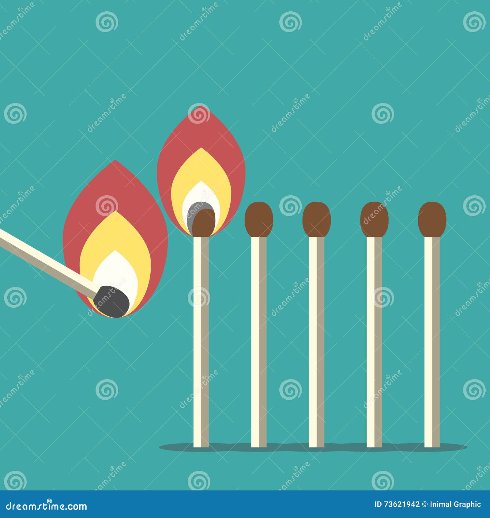 Reihe des Matches vektor abbildung. Illustration von neigung 73621942