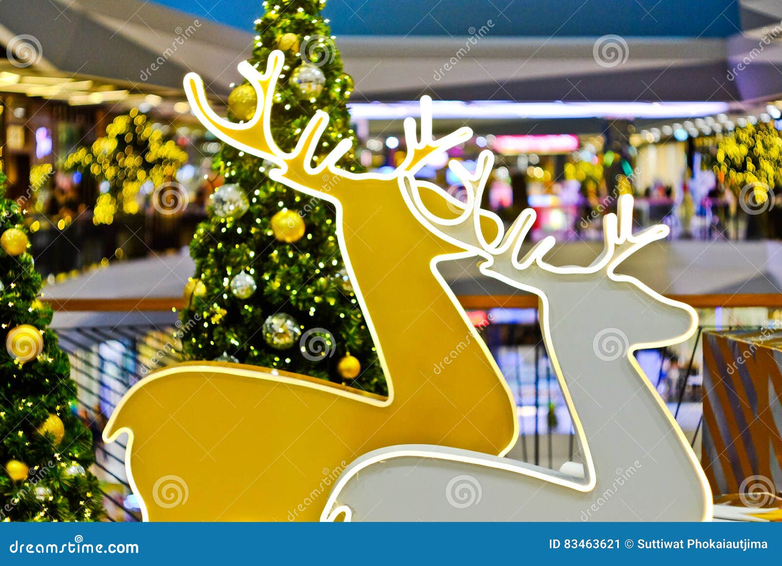 The reindeer Christmas. stock image. Image of ball, season 83463621