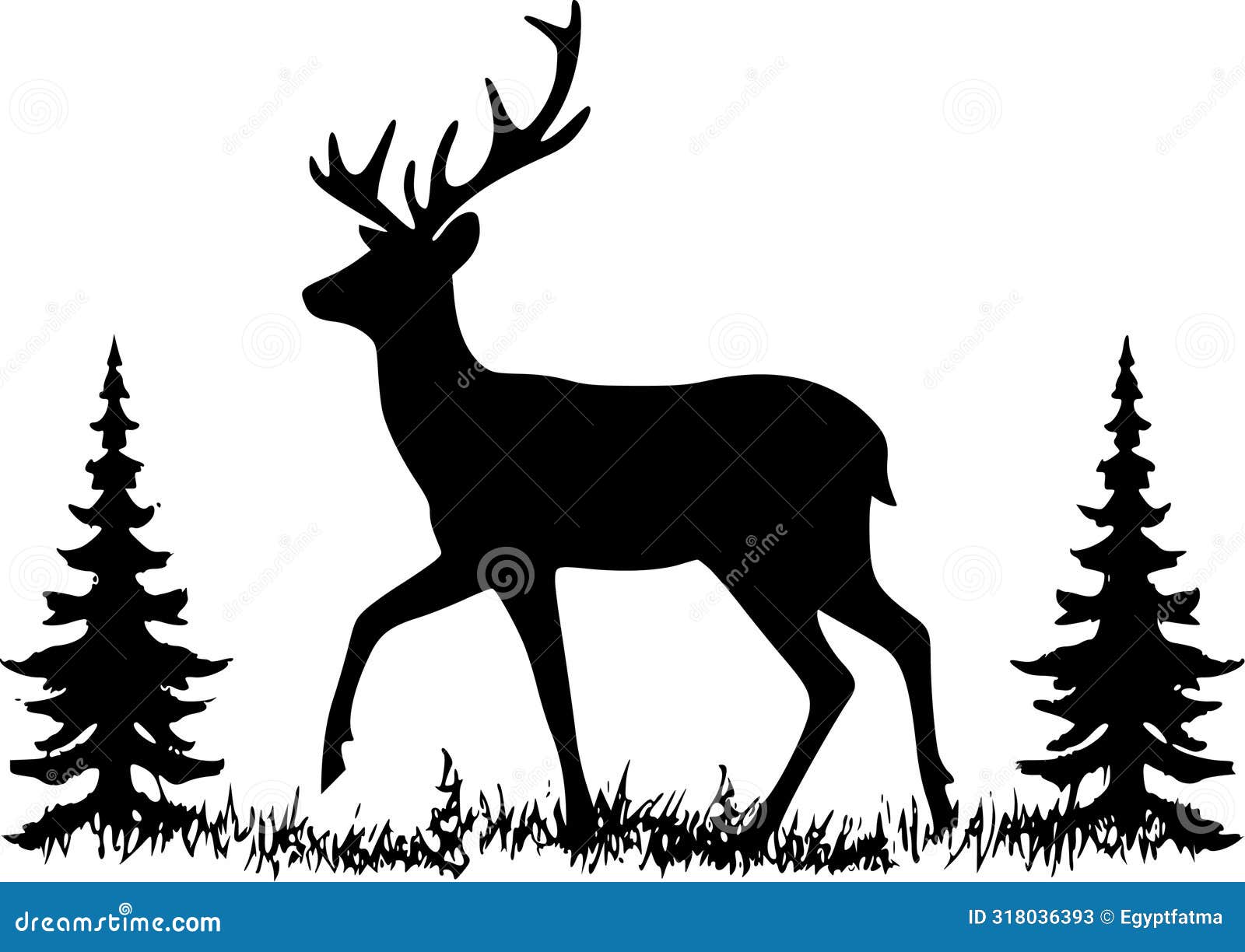 reindeer - high quality  logo -   ideal for t-shirt graphic