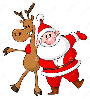 Reindeer and Santa stock vector. Illustration of merry - 27803320