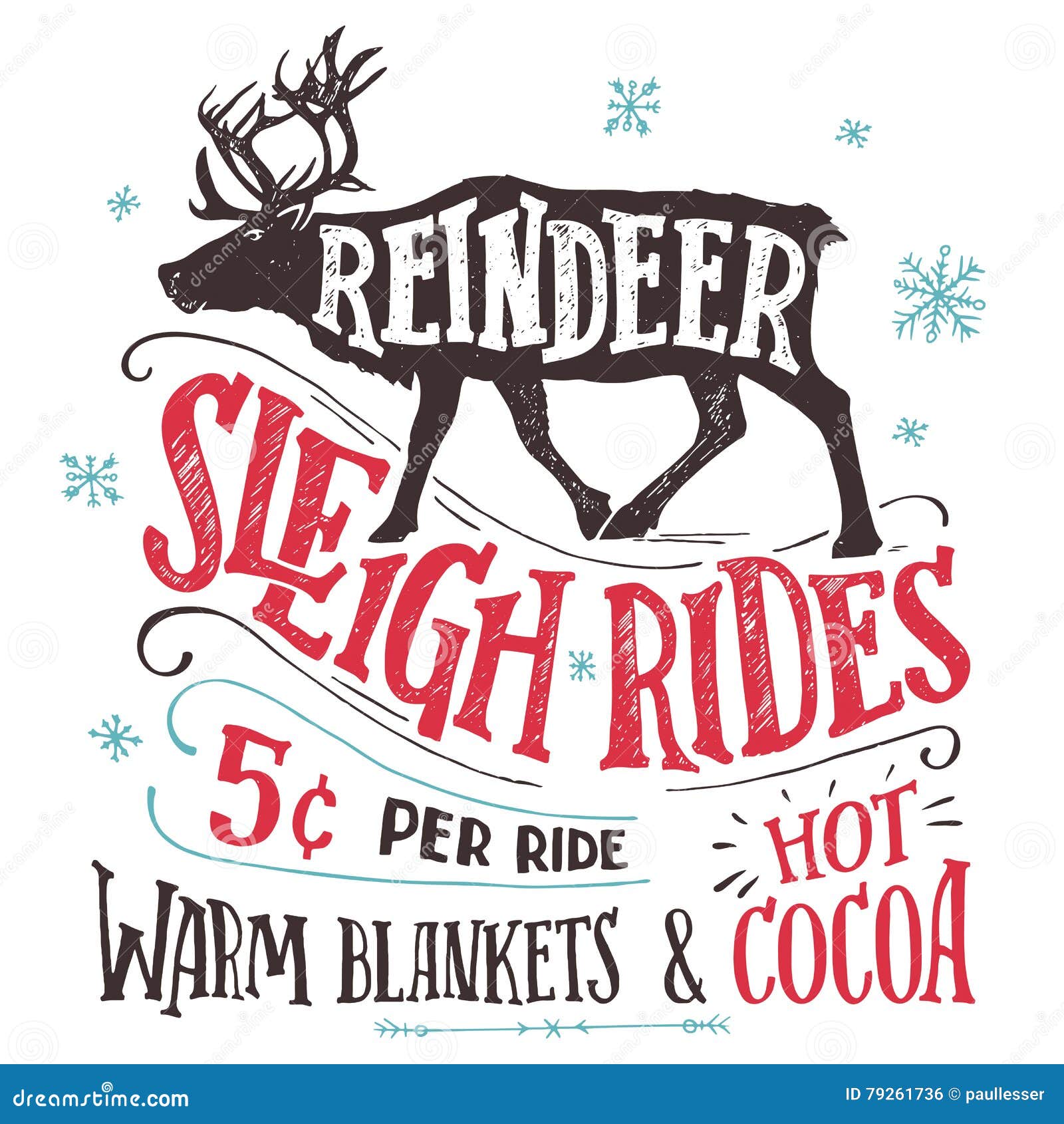 reindeer sleigh rides signboard