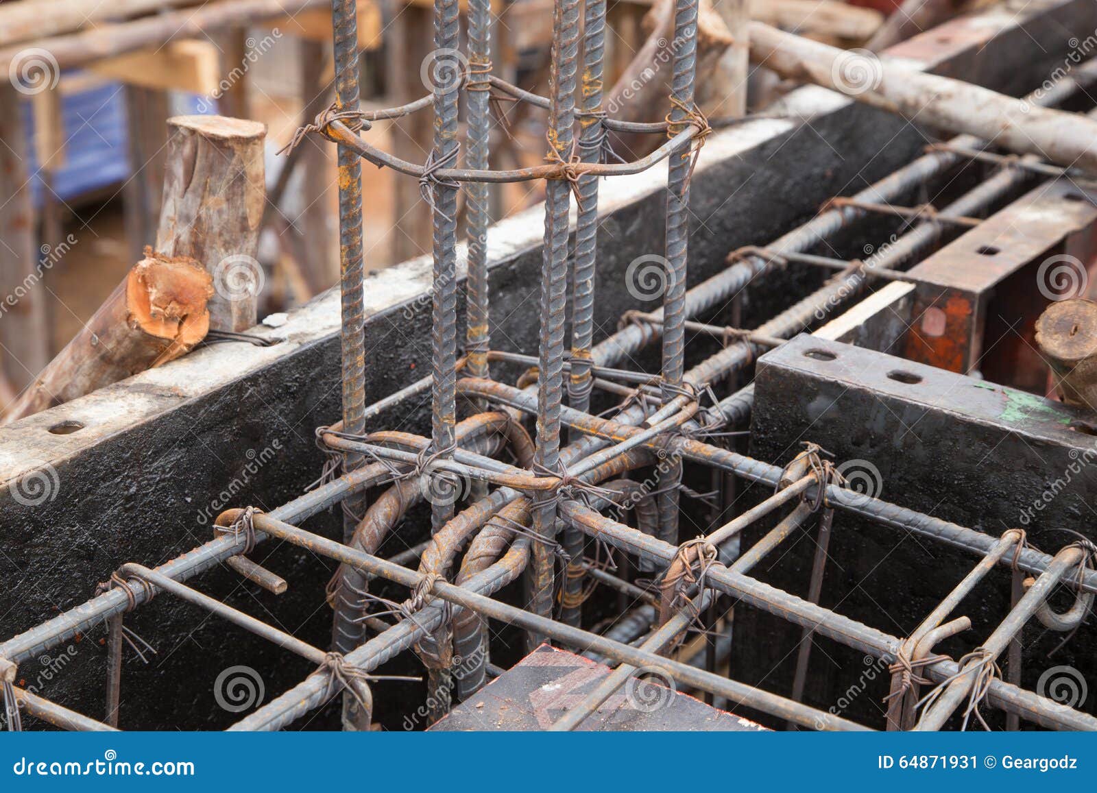 Reinforce Steel Rod for Beam and Pillar Stock Image Image of material