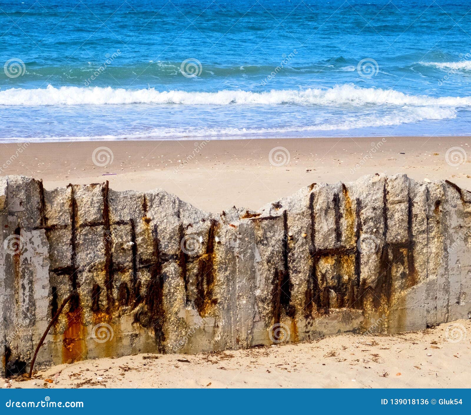 Reinforced Concrete Structure on the Beach, Collapsing from Moisture