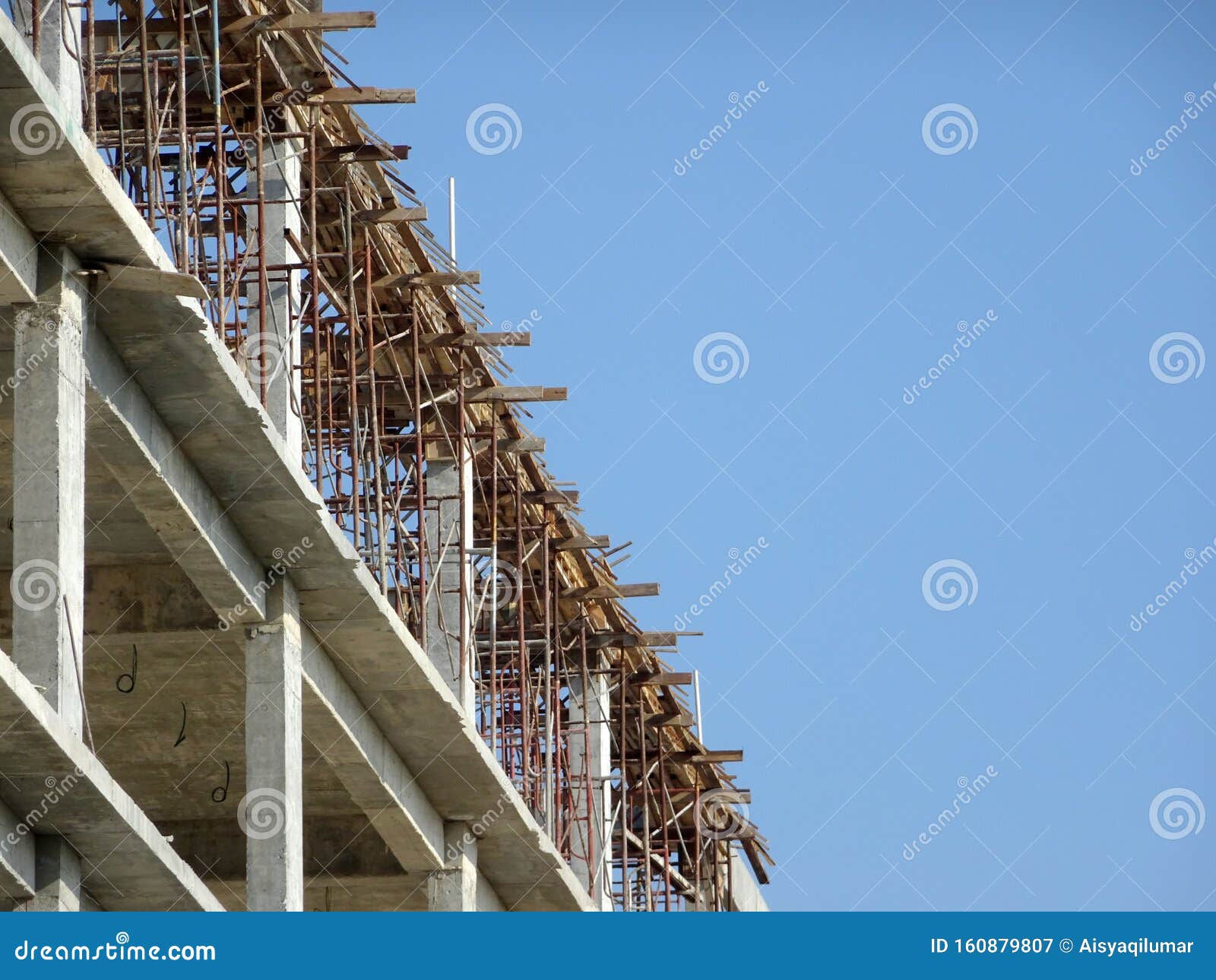Reinforcement Concrete Column As Part of Building Structure at the