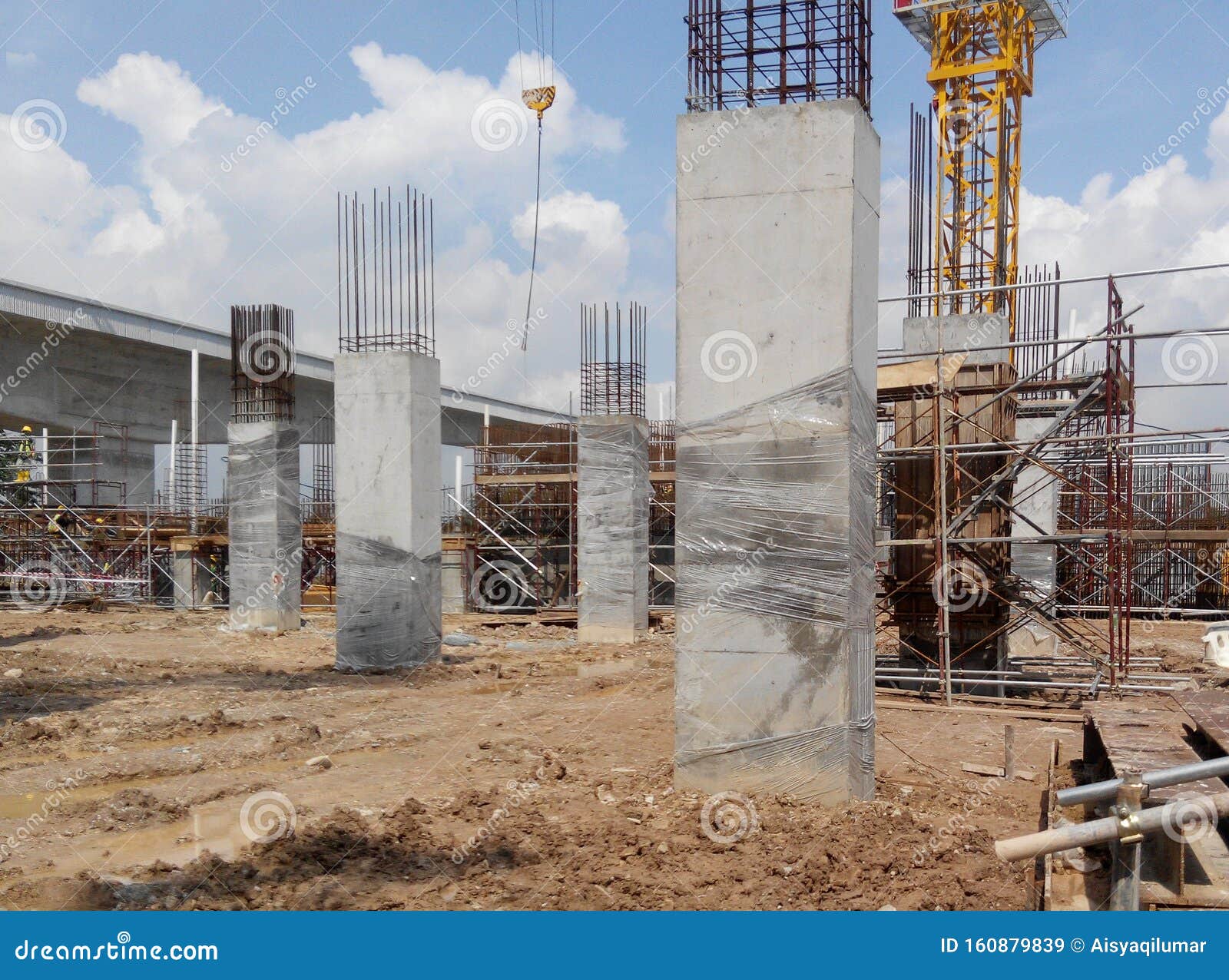 Reinforcement Concrete Column As Part of Building Structure at the