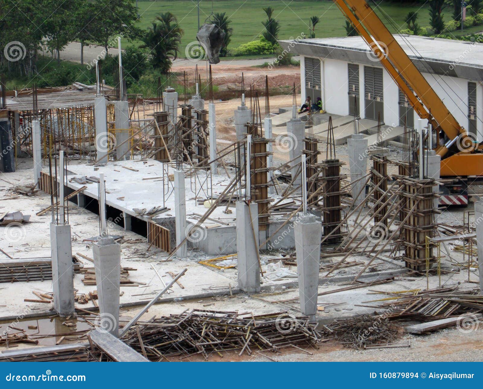 Reinforcement Concrete Column As Part of Building Structure at the