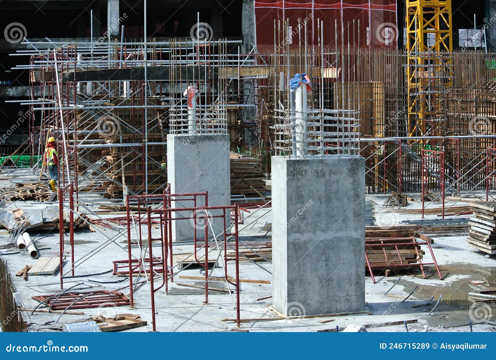 Reinforcement Concrete Column As Part of Building Structure at the