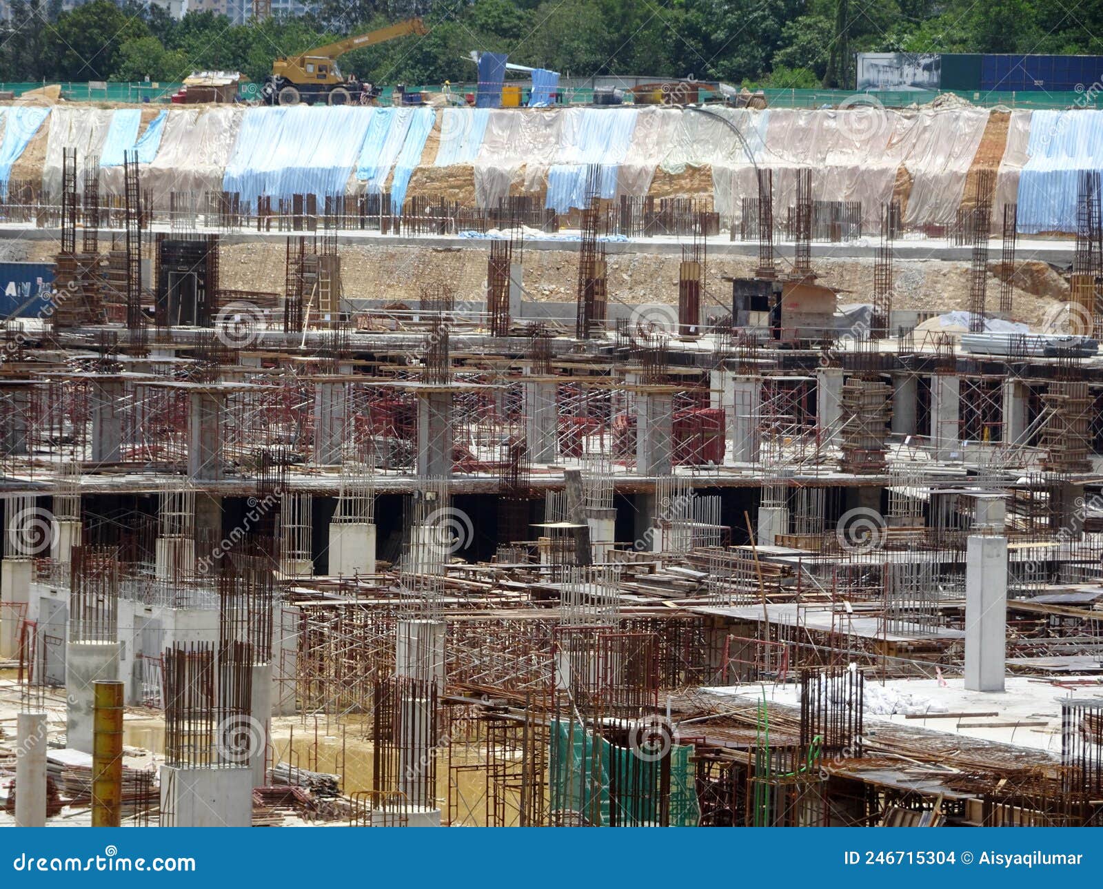 Reinforcement Concrete Column As Part of Building Structure at the