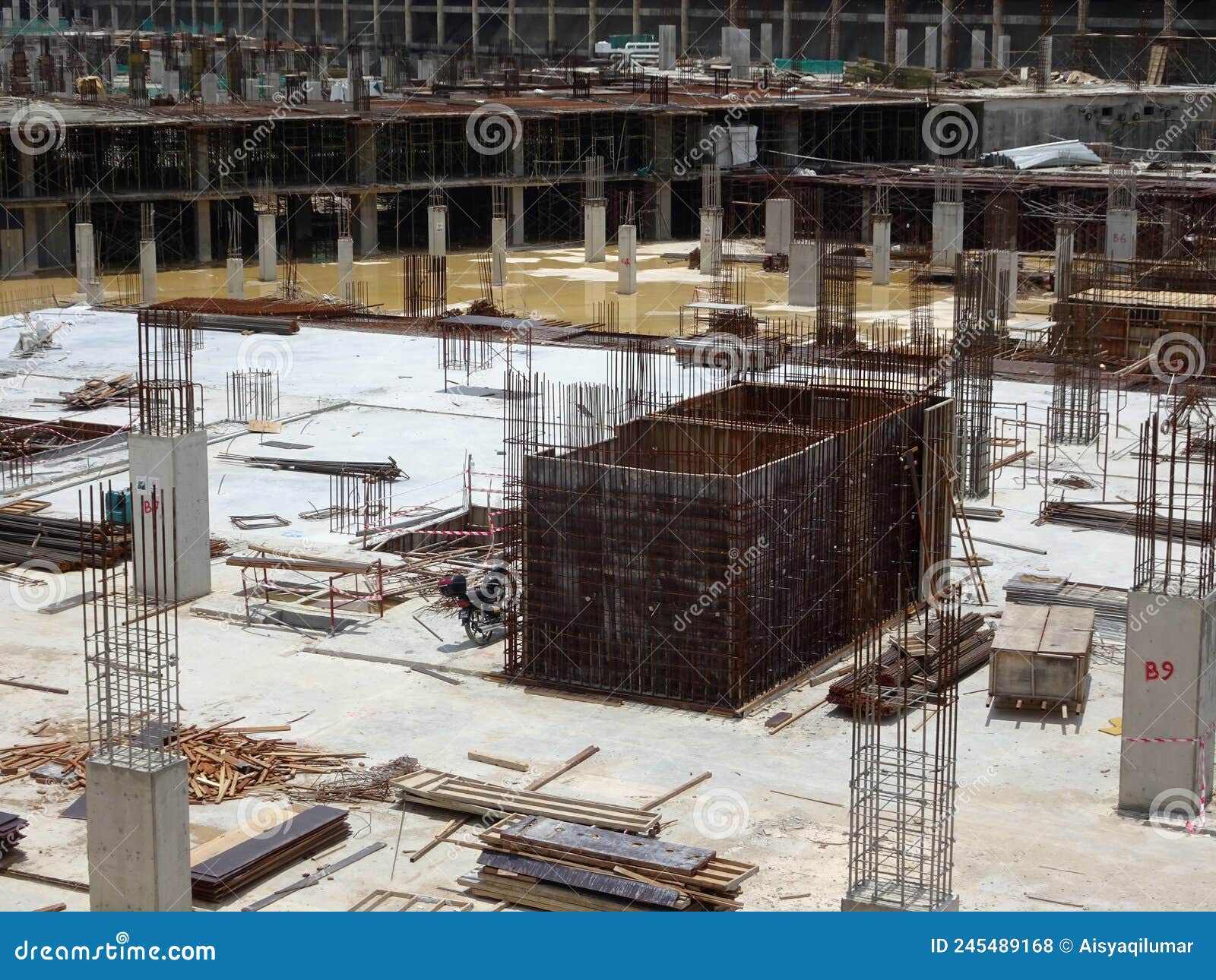 Reinforcement Concrete Column As Part of Building Structure at the