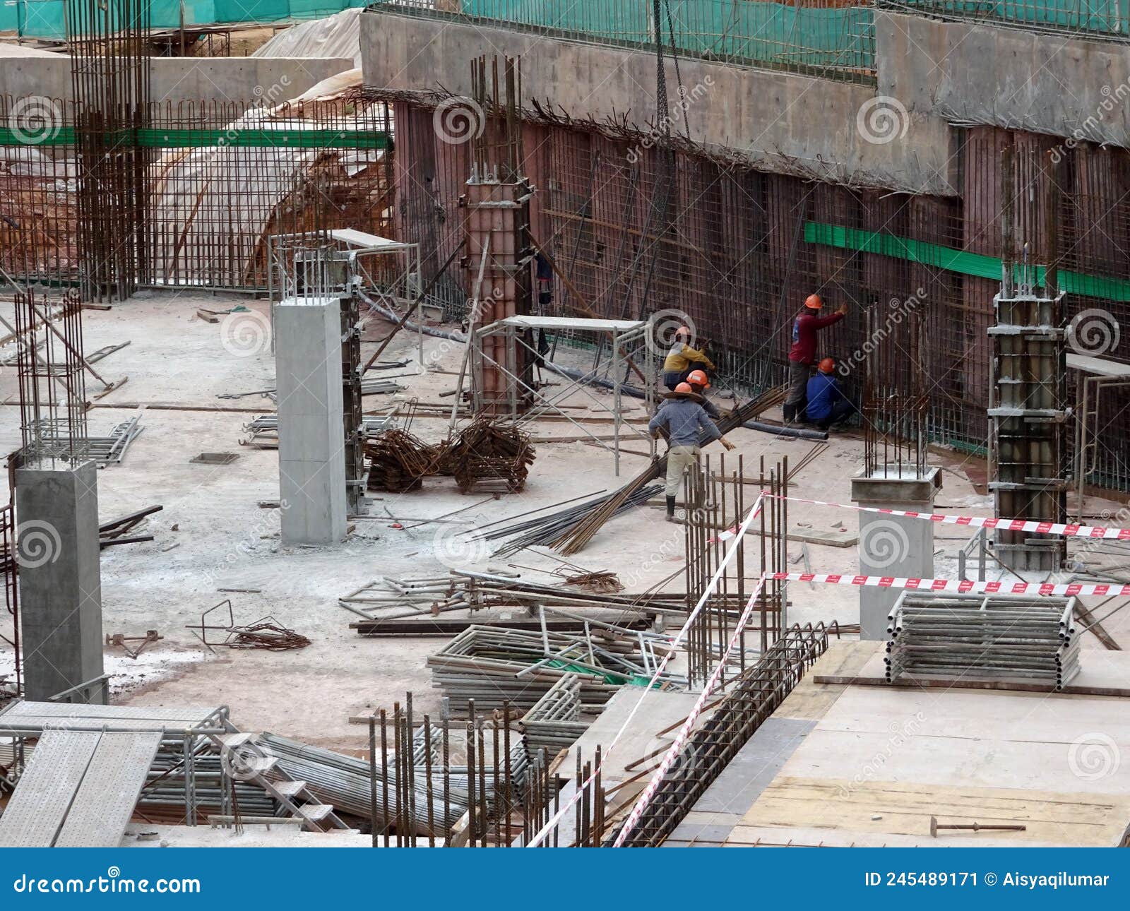 Reinforcement Concrete Column As Part of Building Structure at the