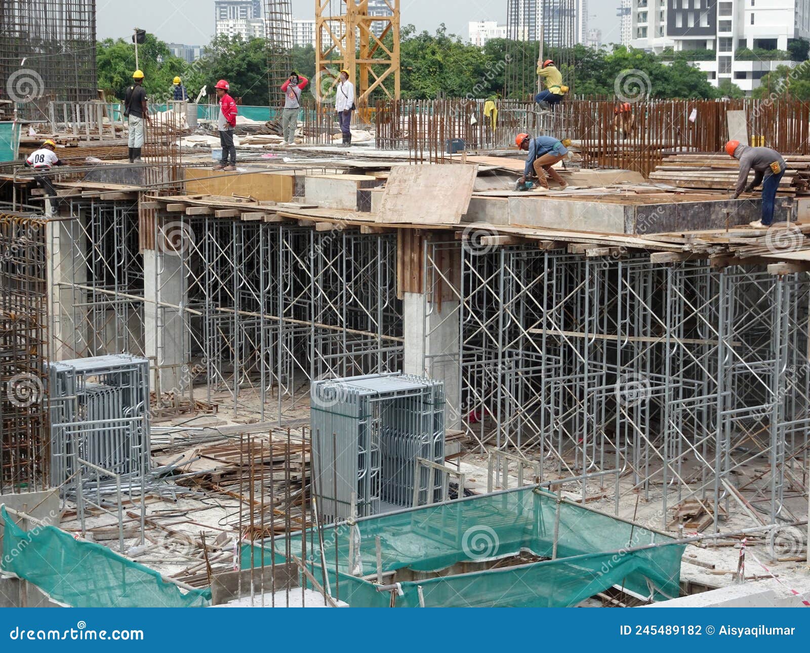 Reinforcement Concrete Column As Part of Building Structure at the