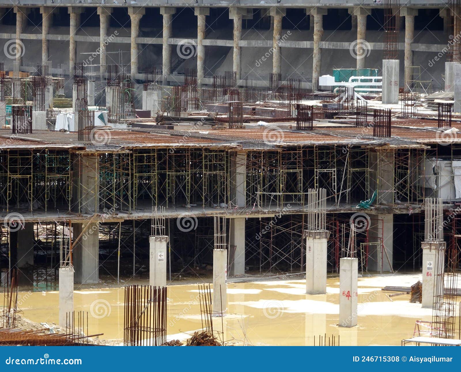 Reinforcement Concrete Column As Part of Building Structure at the