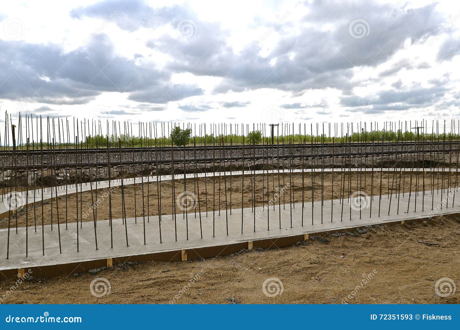 Reinforcing Rods in a Concrete Footing Stock Image Image of labor