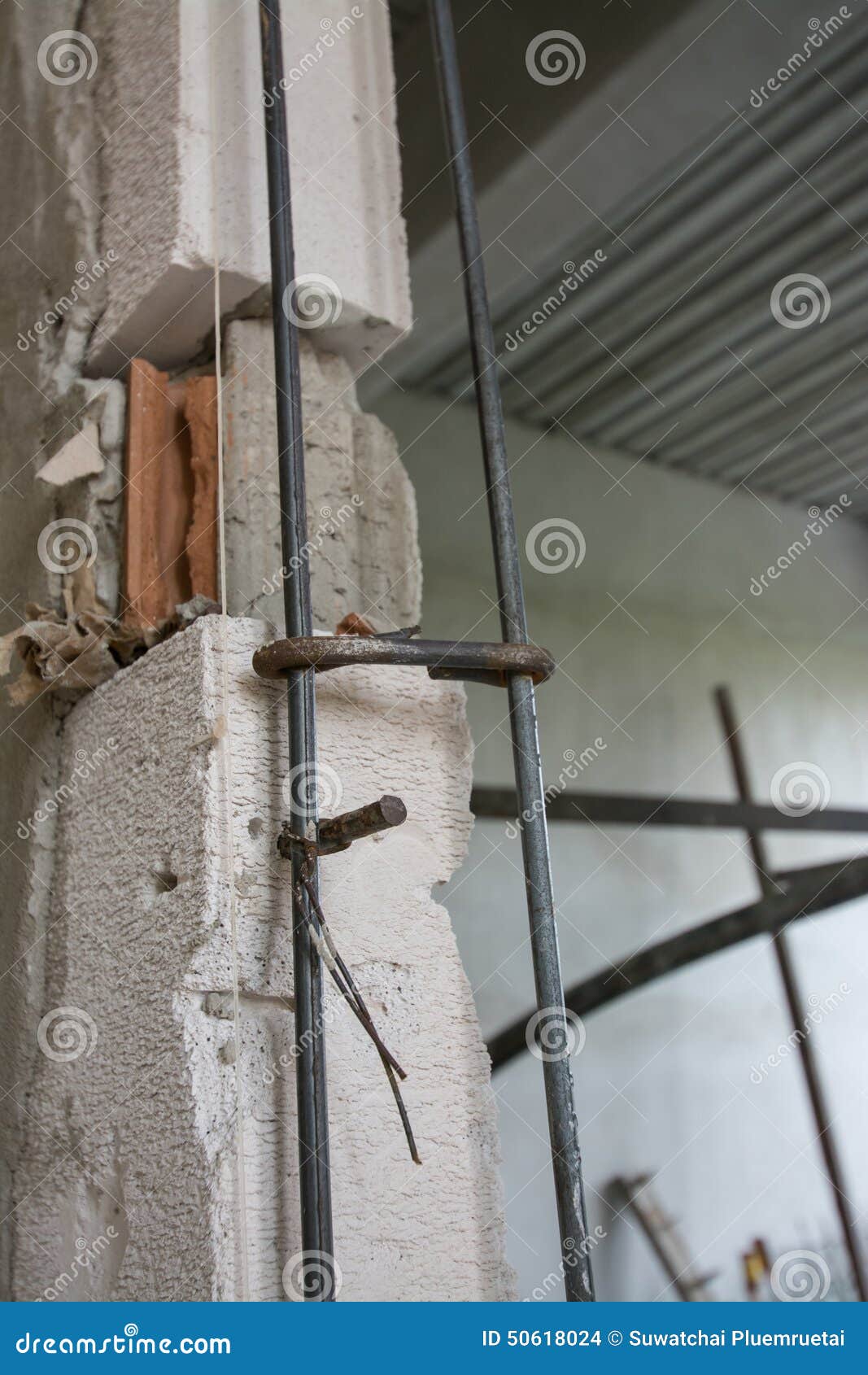 Reinforcing Steel Bars in Concrete Stock Photo Image of architecture