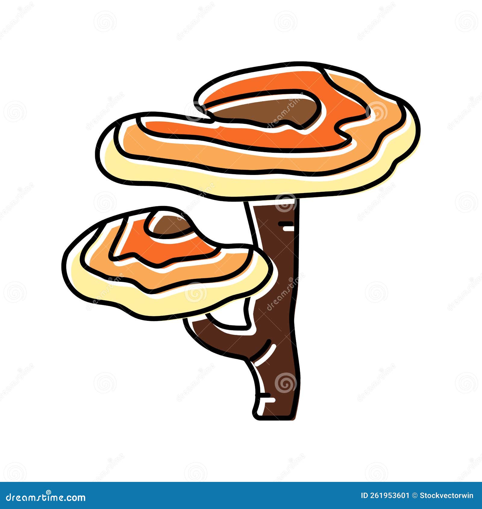 Reishi Mushroom Color Icon Vector Illustration Stock Vector