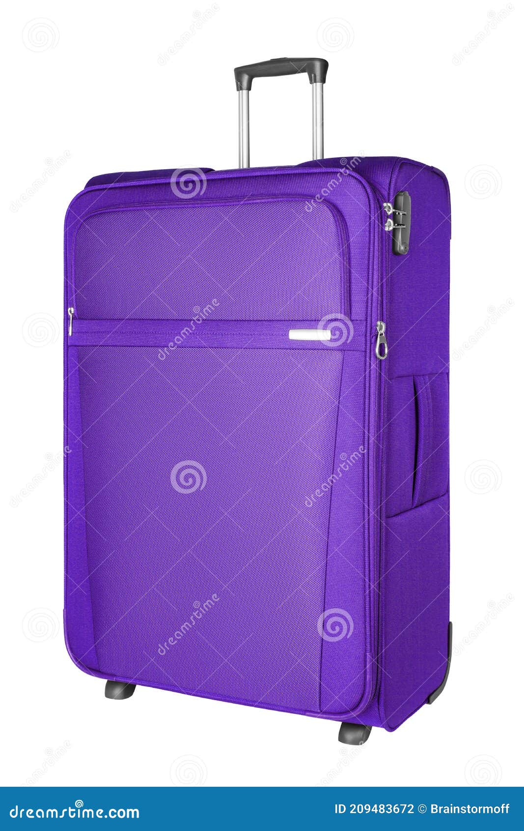 Wordt erger honderd regeling Reiskoffer Met Paarse Doekjes Met Ritssluiting Witte Achtergrond  Geïsoleerde Dop Zijaanzicht Grote Blauwe Koffer Met Handbagage Stock Foto -  Image of purper, verpakking: 209483672